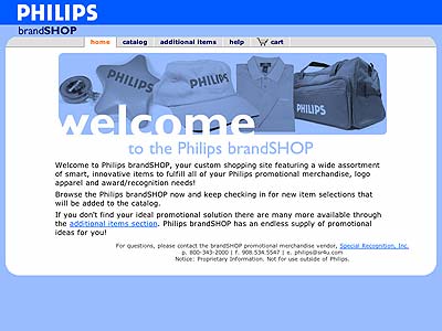 Philips brandSHOP site
